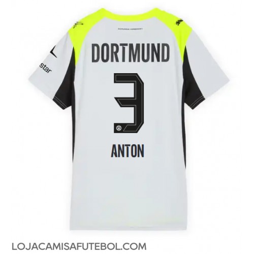 Camisa de Futebol Borussia Dortmund Waldemar Anton #3 Equipamento Secundário Mulheres 2025-26 Manga Curta